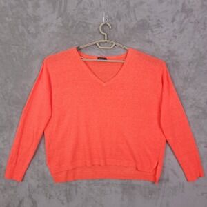 Polo Ralph Lauren Women V-Neck Long Sleeve Linen Sweater XL Lightweight Red